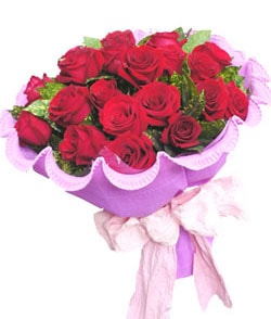 12 adet kırmızı gülden görsel buket  Ankara çiçekçi mağazası